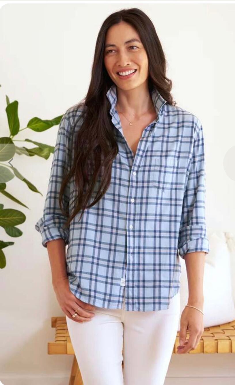 Frank & Eileen Light Blue and Navy Plaid Button-Down Shirt